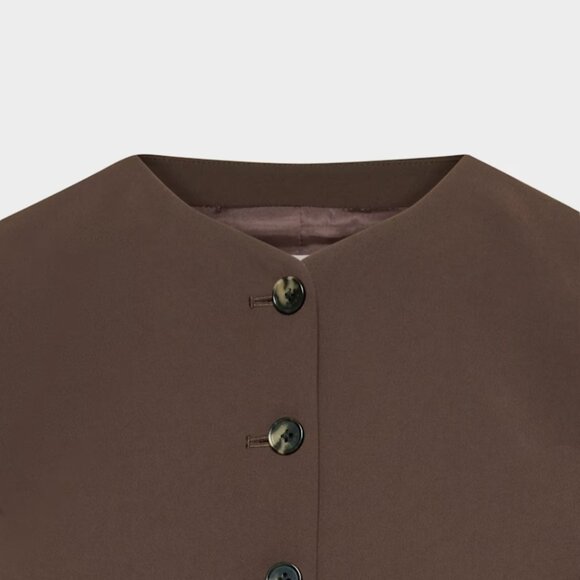 NWT Aritzia WILFRED Regal Blazer - Crepette Rich Mocha Brown 8 - Picture 8 of 12